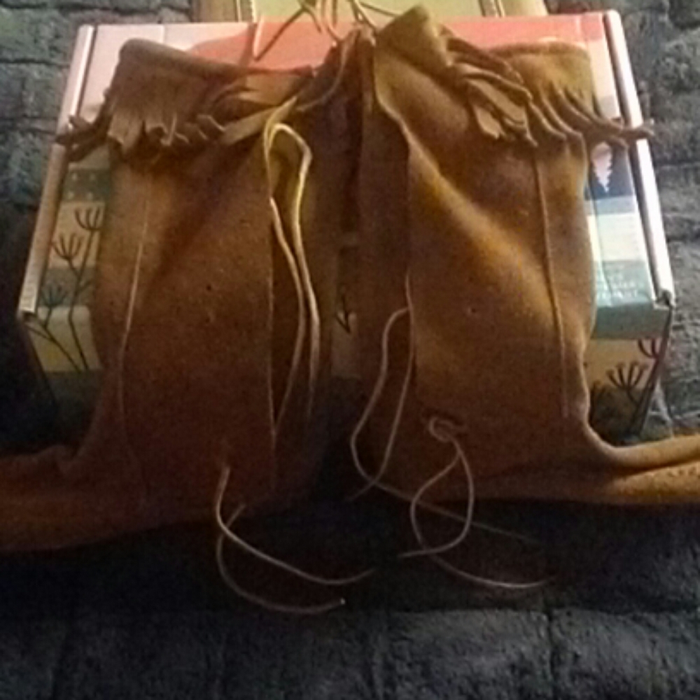 Side lace, mid calf moccasins